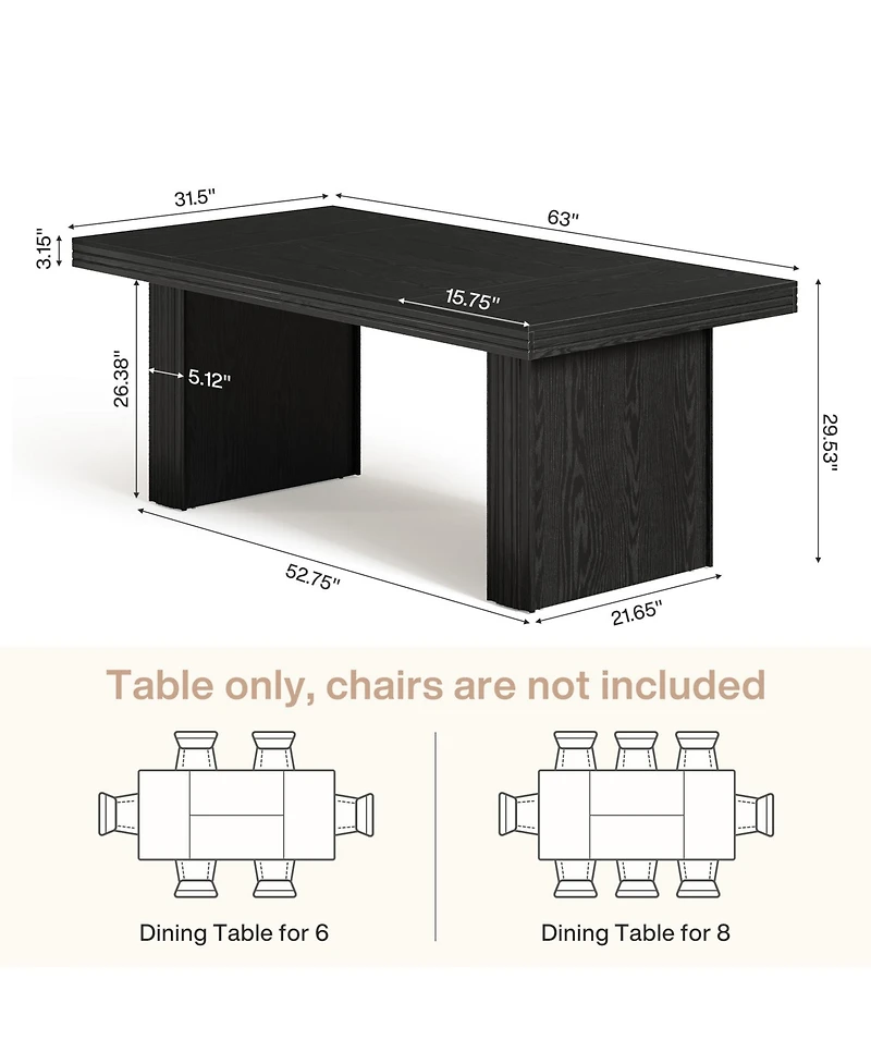 Tribesigns Farmhouse Dining Table for 6, Kitchen Table, Modern Dinner