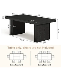 Tribesigns Farmhouse Dining Table for 6, Kitchen Table, Modern Dinner