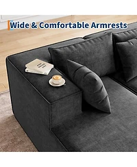 gaomon Modular Sectional Couches for Living Room, Cloud Couch with Deep Seat, 106.7 L-Shape Sofa Chaise, Upholstered