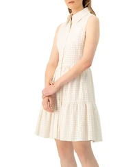 Ivonne Women's Button-Up Sleeveless A-Line Knit Dress