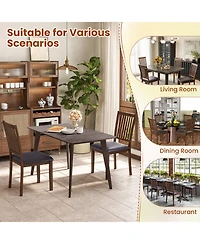 Sugift Upholstered Modern Dining Chair Set of 2 with Slanted High Backrest