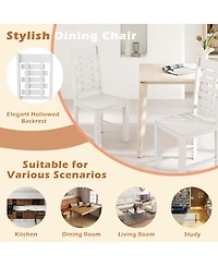 Sugift Wooden Dining Chair Set of 2 Solid Rubber Wood Kitchen Chairs