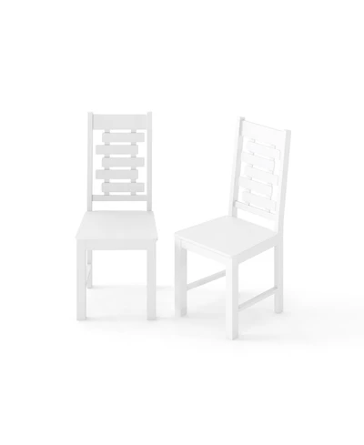 Sugift Wooden Dining Chair Set of 2 Solid Rubber Wood Kitchen Chairs