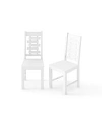 Sugift Wooden Dining Chair Set of 2 Solid Rubber Wood Kitchen Chairs