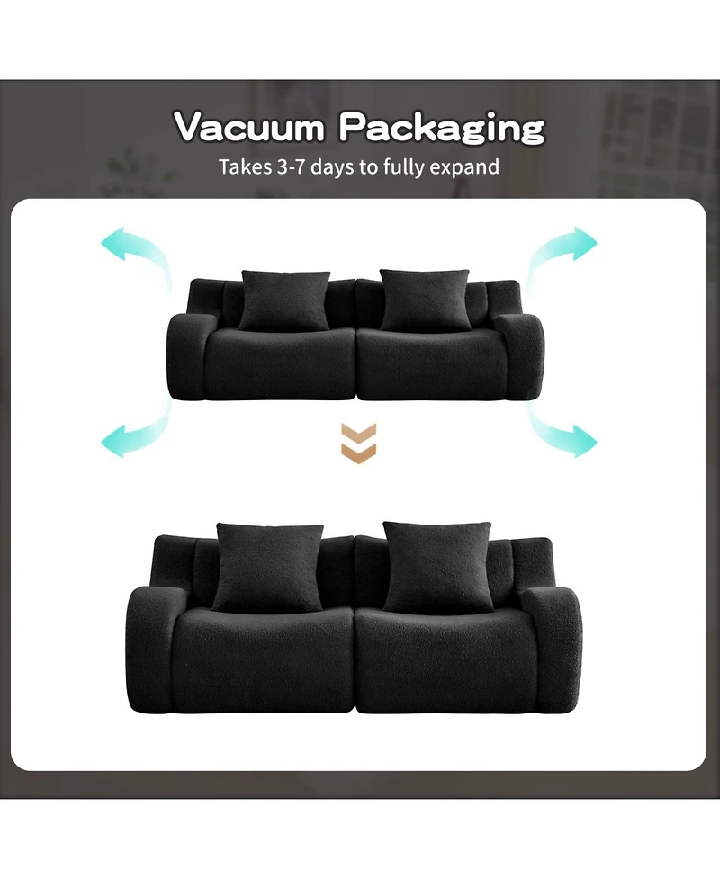 Streamdale Furniture Soft Teddy Fabric Boneless Sofa, No Assembly, Anti-Slip