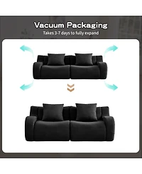 Streamdale Furniture Soft Teddy Fabric Boneless Sofa, No Assembly, Anti-Slip