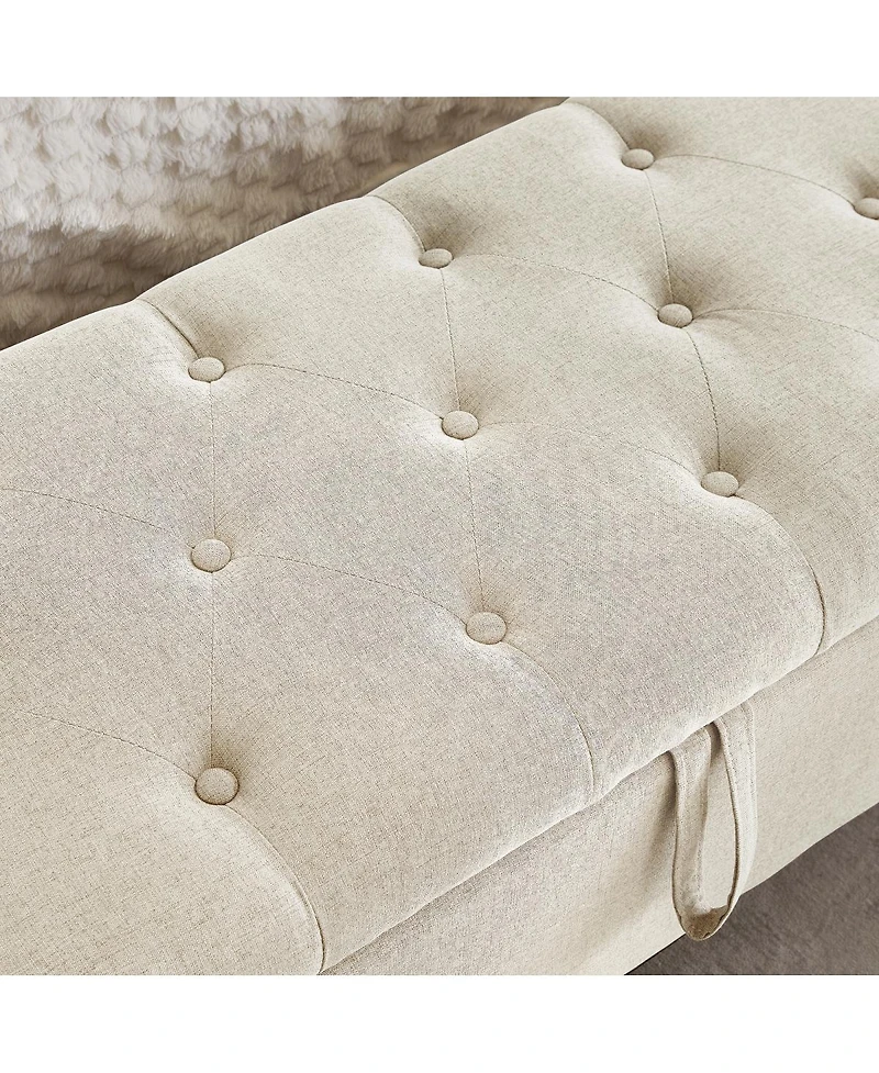 Streamdale Furniture Storage Ottoman Bench with Safety Hinge