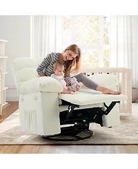 gaomon Rocking Recliner Chair,360degree(s) Swivel,30degree(s) Rocking,135degree(s) Tilt,Chenille Upholstery