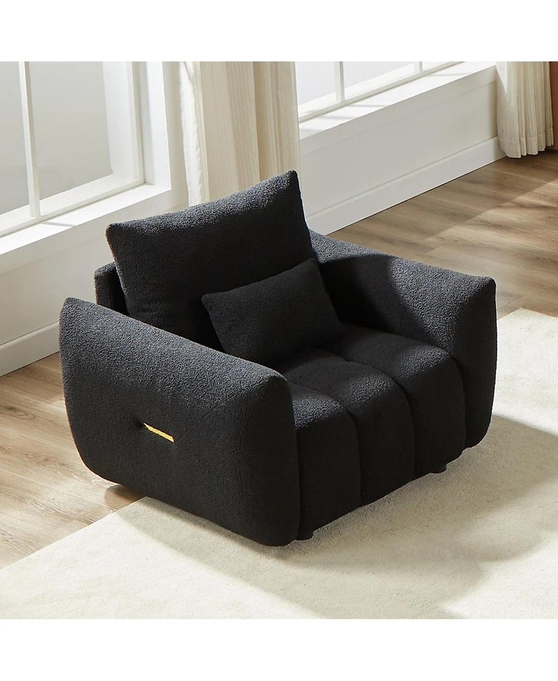 Streamdale Furniture 35.2" Teddy Fabric Sofa, Modern Lounge Chair