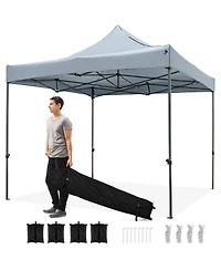 Mecale 10x10 ft Pop-Up Canopy Gazebo with Wheeled Carry Bag