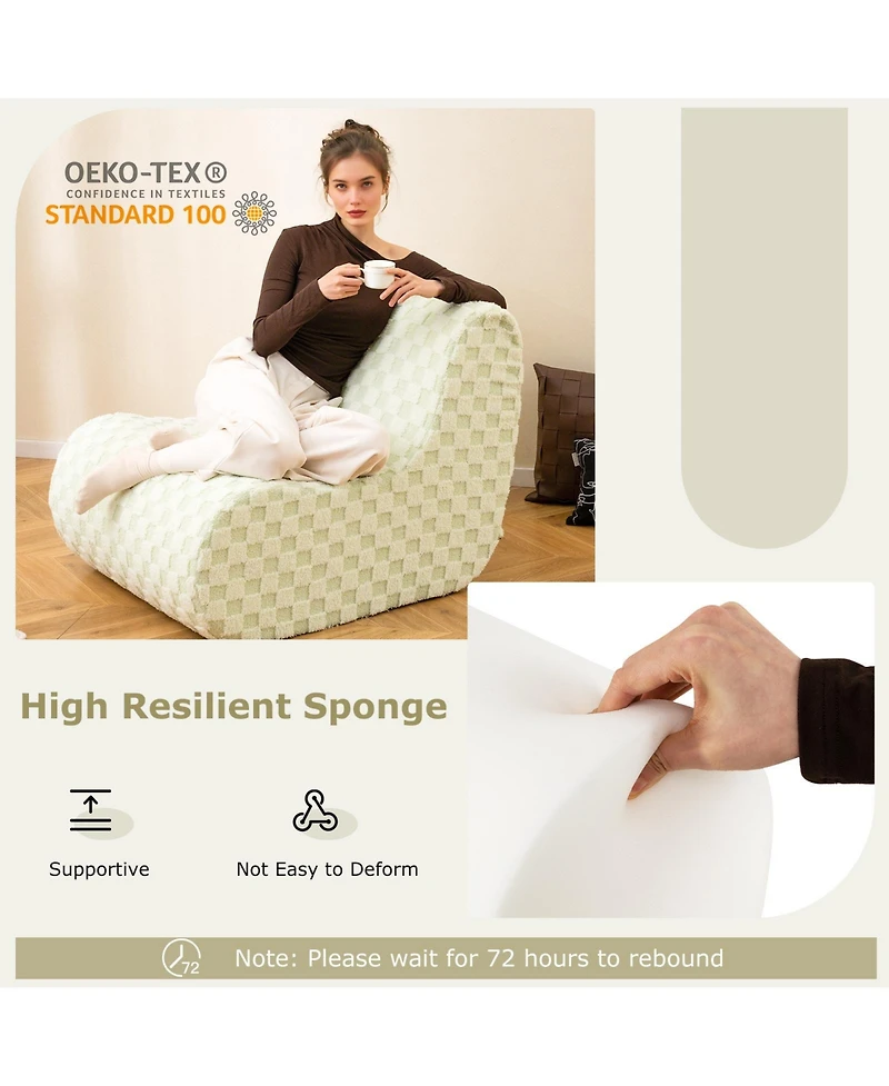 Sugift Bean Bag Chair with Ottoman and High Elasticity Sponge