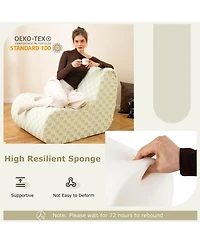 Sugift Bean Bag Chair with Ottoman and High Elasticity Sponge