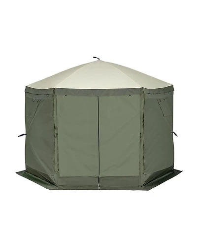 Mecale 10x10 Ft Pop Up Gazebo Tent 6-Sided with Mosquito Netting