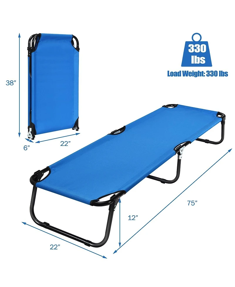 Sugift Folding Camping Bed Outdoor Portable Military Cot Sleeping Hiking