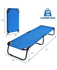 Sugift Folding Camping Bed Outdoor Portable Military Cot Sleeping Hiking