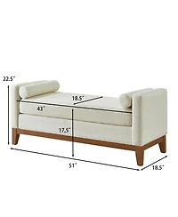 Streamdale Furniture Boucle Upholstered Ottoman/Bench with Pillows