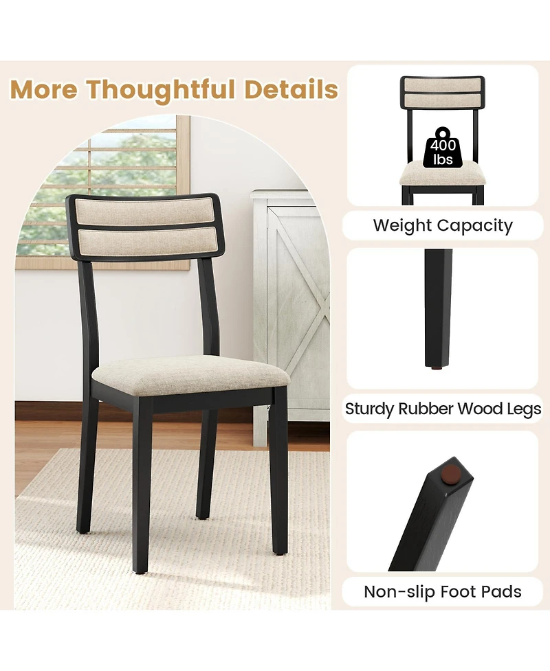 Sugift Modern Dining Chairs Set of 4 with Tilt Backrest for Dining Room