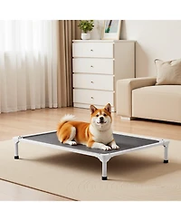 Gouun Portable Raised Dog Cot Size L, 42 x 30 Inch Elevated Pet Bed with 88 lbs Capacity Aluminum Frame