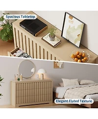 gaomon Bedroom Fluted Dresser, Wooden Chest of Drawers with Deep Storage, Handleless Modern Organizer.