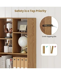 Sugift 51inch Tall Freestanding Bookcase with Drawer 7-Cube Storage Organizer