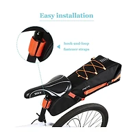Hikeen Large Capacity Bike Seat Bag 12L Bicycle Saddle Bag Under Seat Storage with Reflective Strip for Commuting Touring Road Mountain Cycling