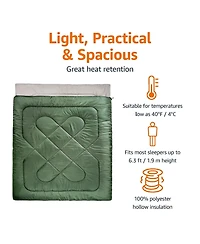 Gnuadz 40degree(s)F Cold Weather Two-Person Camping Sleeping Bag Camping Outdoor Recreation Gear