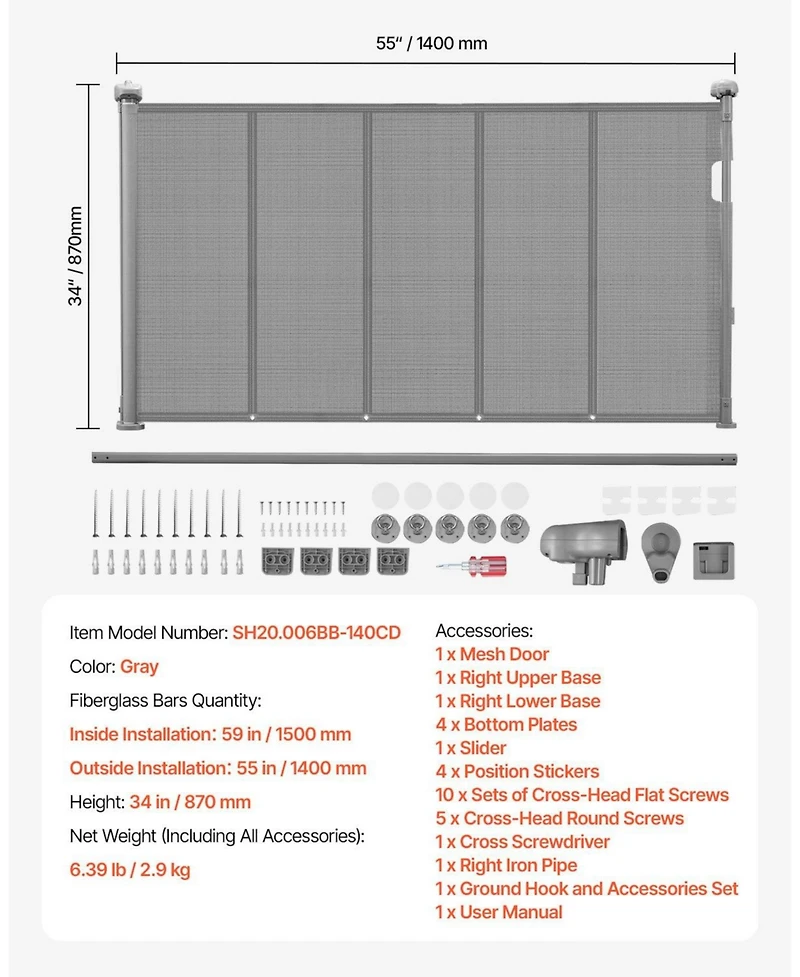Cozito Retractable Baby Gate 34 in Tall Extends to in Mesh