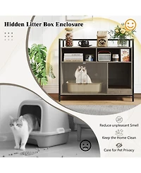 Cozito Hidden Cat Washroom 35 in Double Door Scratch Board Oak