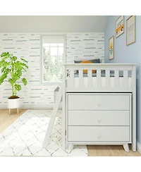 Max & Lily Twin-Size Low Loft with Pull-Out Desk and 3-Drawer Dressers