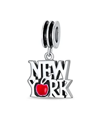 Bling Jewelry Big Apple Travel Vacation I Love New York Dangle Charm Bead Sterling Silver For Bracelet