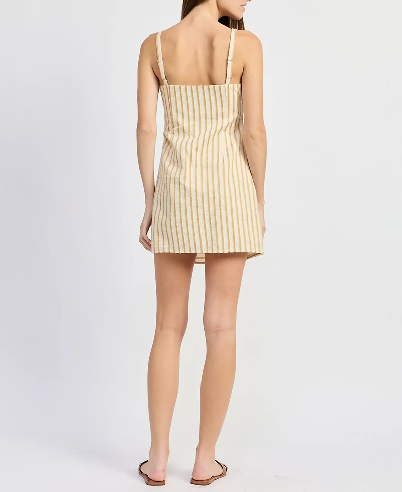En Saison Women's Sleeveless Crewneck Bodycon Mini Dress