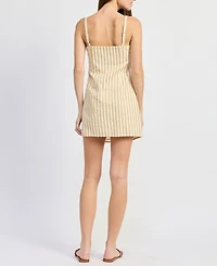 En Saison Women's Sleeveless Crewneck Bodycon Mini Dress