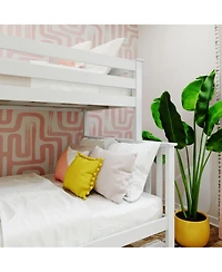 Max & Lily Solid Wood Bunk Bed, Twin over Full with Ladder on End for Kids