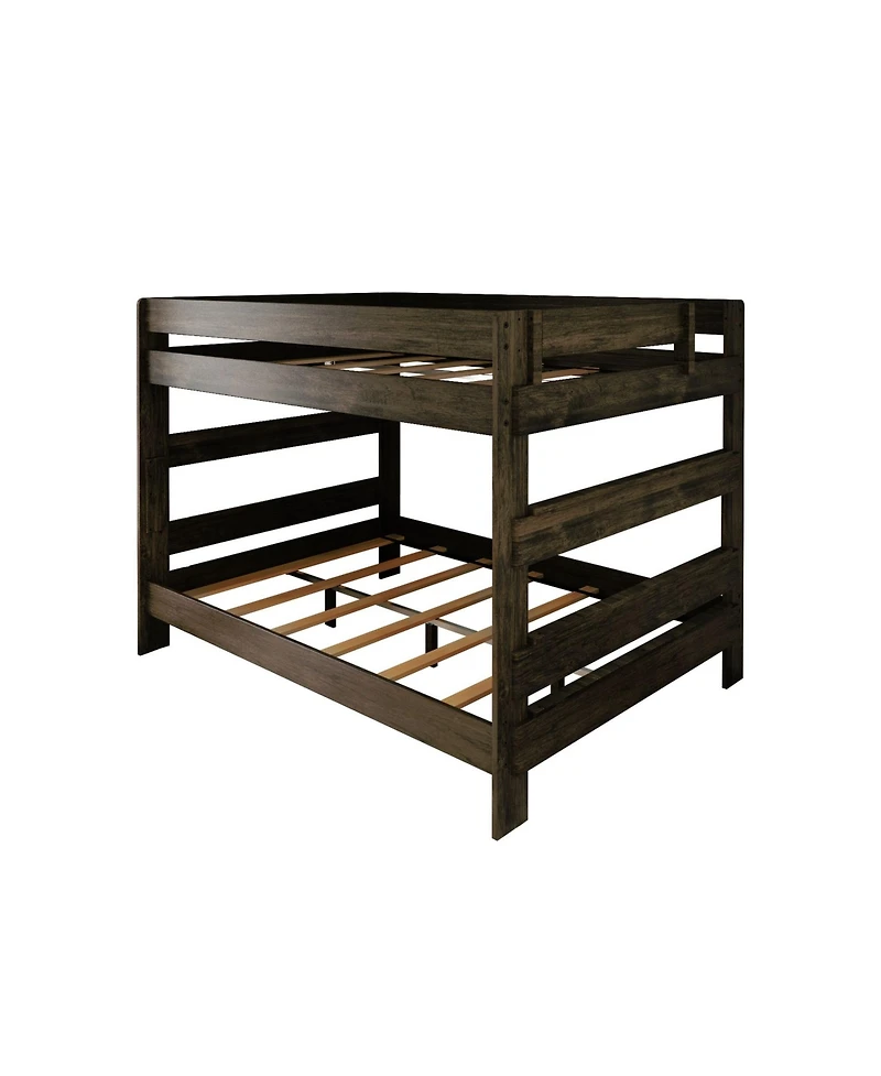 Max & Lily Farmhouse Queen Over Queen Bunk Bed for Kids Solid Wood