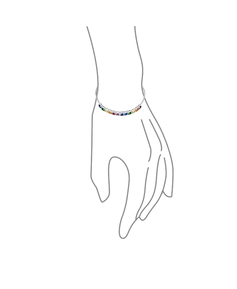 Bling Jewelry Cubic Zirconia Bolo Style Tennis Bracelet .925 Sterling Silver