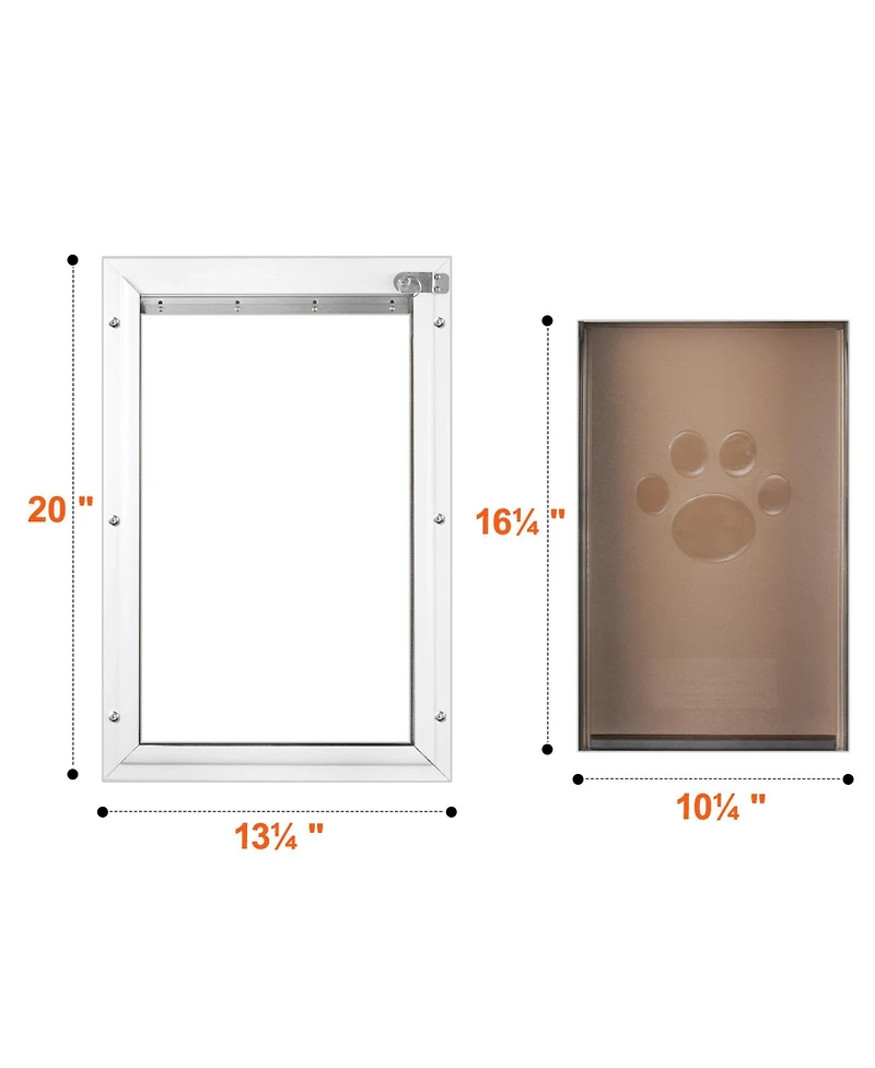 Aostirmotor Large Pet Door with lockable magnetic flap, durable aluminum frame, secure and energy-efficient, easy installation