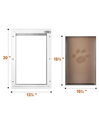 Aostirmotor Large Pet Door with lockable magnetic flap, durable aluminum frame, secure and energy-efficient, easy installation