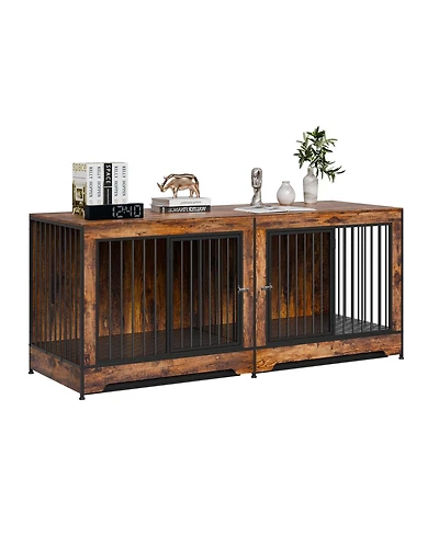 Aostirmotor 75" Wooden Dog Crate Furniture