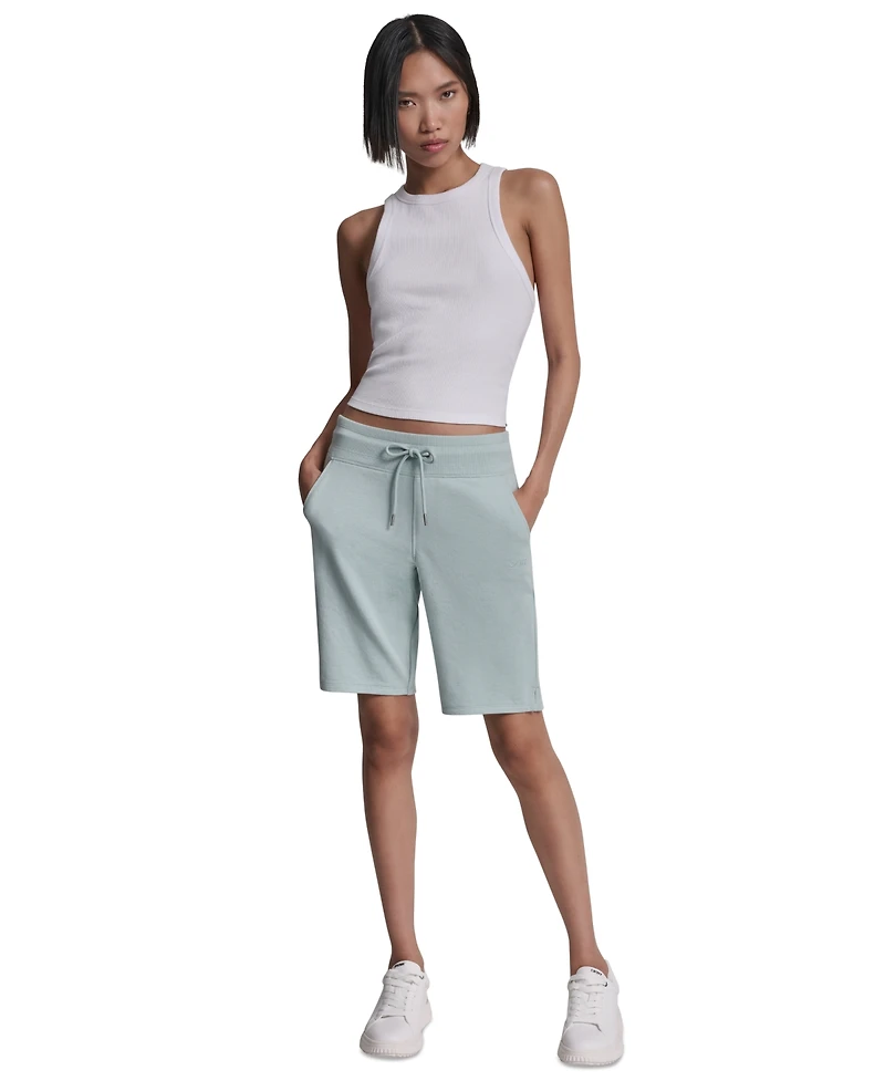 Dkny Sport Women's Embroidered Logo Bermuda Shorts