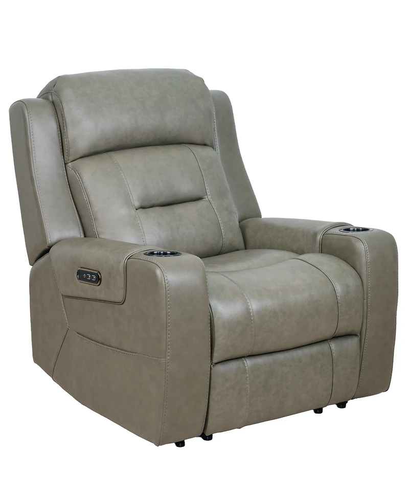 Belber Leather 41.75" Power Motion Lay Flat Recliner