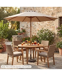 Sugift 9 Ft Patio Umbrella Outdoor Table Market Umbrella with 8 Sturdy Bamboo Ribs