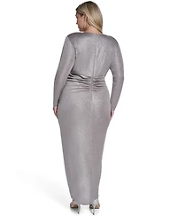 Jessica Howard Plus V-Neck Gown