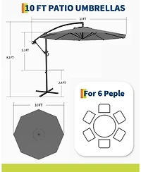 gaomon offset patio umbrella with weighted base, 360degree(s) rotation and infinite tilt for versatile shade on decks, poolsides, lawns, backyards