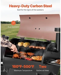 Ecooso Wood Pellet Grill Smoker, 8-in-1 Outdoor Bbq, 575 Sq. In. Cooking Area, Lcd Controller, Meat Probe, 500degree(s)F Max