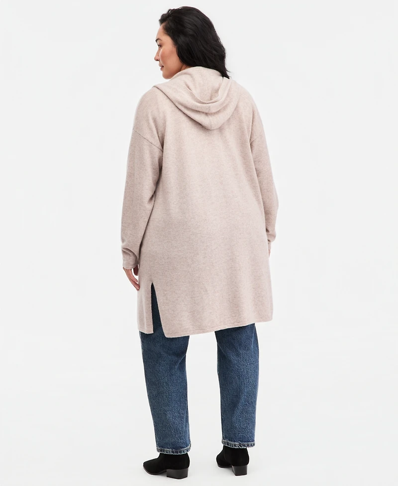 Charter Club Plus Size Hooded 100% Cashmere Cardigan, Macy's Exclusive