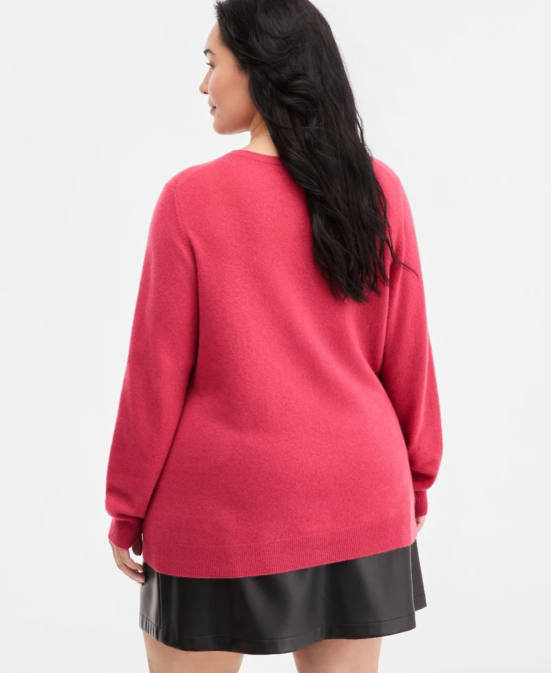 Charter Club Plus 100% Cashmere Crewneck Sweater, Macy's Exclusive