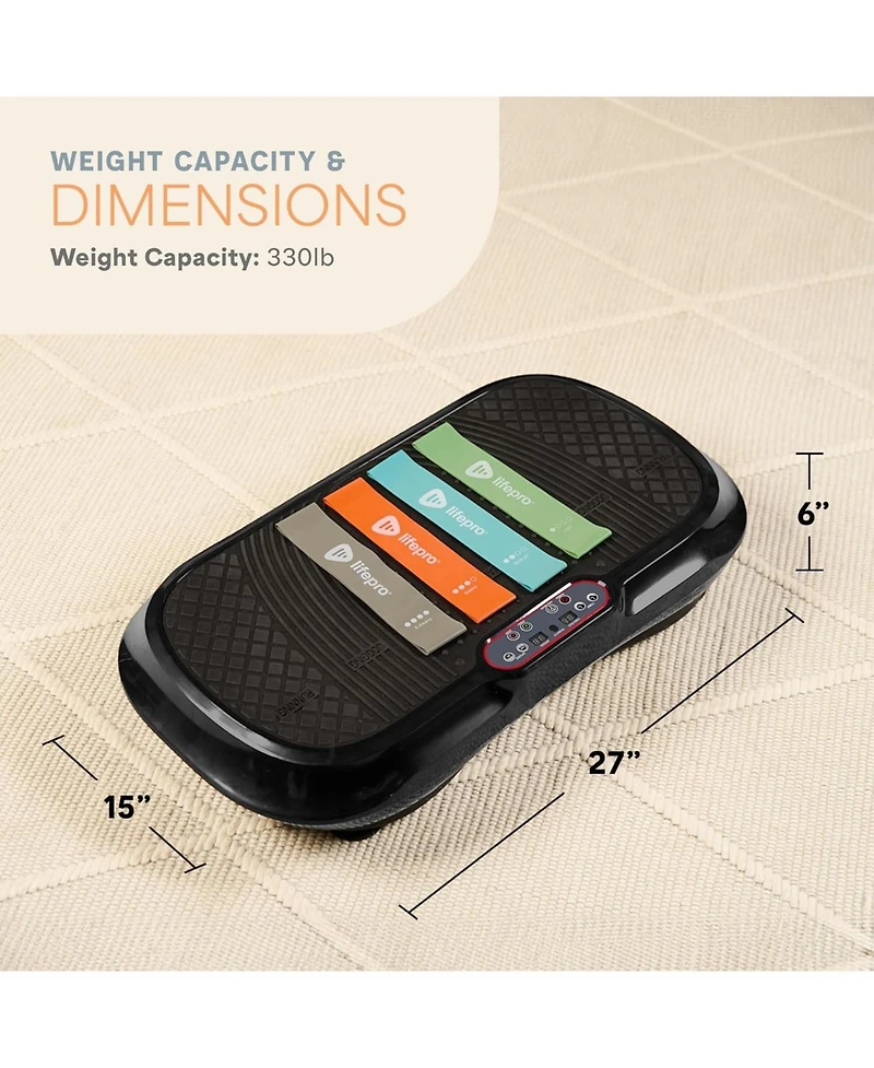 LifePro Vibration Plate Machine – Whole Body Workout w/ Loop Bands for Weight Loss & Toning