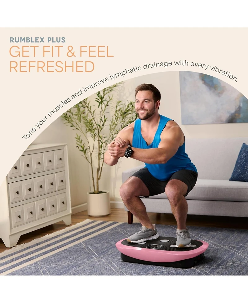 Lifepro Rumblex Plus 4D Vibration Plate Exercise Machine, Triple Motor Full Body Vibrating Plate for Weight Loss & Lymphatic Drainage