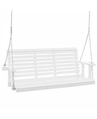 Gouun 5.5 feet Wooden Hanging Porch Swing Bench with Steel Chains.