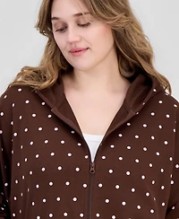Rebel Veil Trendy Plus Drop-Shoulder Zippered Hoodie